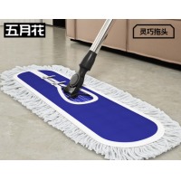 五月花尘推墩布60cm单配布平板拖把不锈钢拖把干湿两用商场物业拖地墩布