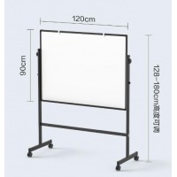 得力120*90cmH型支架式白板双面书写 白板写字板 可移动升降 黑板 办公 黑板家用 