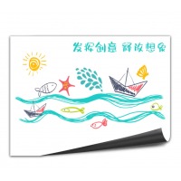 得力100*150cm家用软铁磁性可吸附自粘白板贴可擦写墙贴/写字板/画板 涂鸦墙纸儿童小