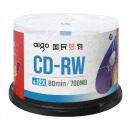 爱国者（aigo）CD-RW 空白光盘/刻录盘 4-12速700MB 台产 桶装50片 可擦写 可重复刻录