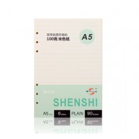 申士（SHEN SHI）90张1本活页本笔记本替换内芯 加厚100克米黄色纸 适用于6孔A
