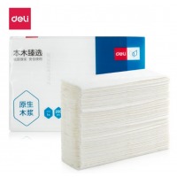 得力（deli）本木臻选系列 擦手纸1层200抽 CC1200-01 白色 20包/箱