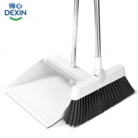 得力（deli）扫把套装 LQ580 带齿梳 含扫把簸箕 灰 1套