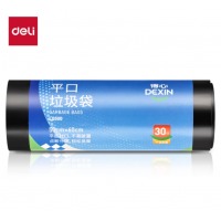 得力得心LQ500-平口垃圾袋(黑色)(30只/卷,1卷/包)