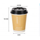 拜杰一次性咖啡杯奶茶杯豆浆杯热饮杯一次性杯子牛皮纸杯20只装400ml