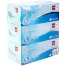 得力（deli）臻韧系列 盒抽3层130抽 MH3130-01 白色 3盒/提 12提/箱