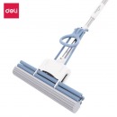 得力（deli）胶棉拖把 LQ140 (滚轮式) 38cm 得心系列 蓝 1把